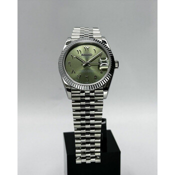 Custom Seiko Mod • Premium Olive Arabic DateJust • 36mm